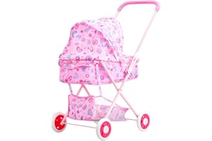 High-Strength Spacious Realistic Baby Doll Stroller for Pretend Play | Doll Play Carriage Accessories for Children's Day, Tha
