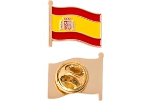 Spain Country Flag Lapel Pin Enamel Made of Metal Souvenir Hat Men Women Patriotic Spanish (Waving Flag Lapel Pin)