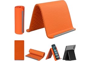Portable Foldable Silicone Phone Holder, Flexible Silicone Aluminum Phone Holder Stand, Bendable Rollable Foldable Design, fo