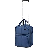 Hanke Expandable Underseat Carry on Luggage for Airplanes,Small Rolling Softside Suitcase Travel Luggage Personal Item Bag,Lightweight luggage bags for travel,Blue,16-Inch