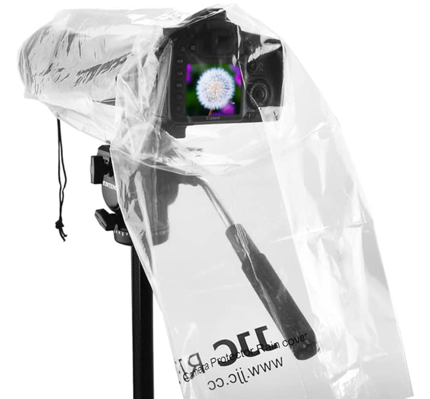 Photo 1 of DSLR Camera Rain Cover JJC Rain Coat Sleeve Protector for Canon Nikon Fujifilm Sony Olympus Panasonic Pentax Sigma with a Lens up to 18" PE Material Clear See-Through(2 Pack)