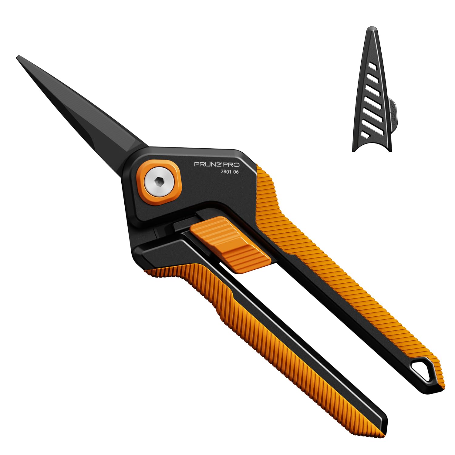 Photo 1 of PrunePro Garden Scissors Pruning Shears Sharp Stainless Steel Non-Stick Teflon Coating Blade for Precise Cuts Garden Snip Bonsai Clippers for Plants Rose Flower Orange 2 Pack