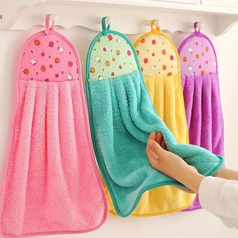 Photo 1 of 1pc Super Soft Kitchen Hand Towels - Hangable, Absorbent, and Durable, Travel Essentials, Green, 1pc