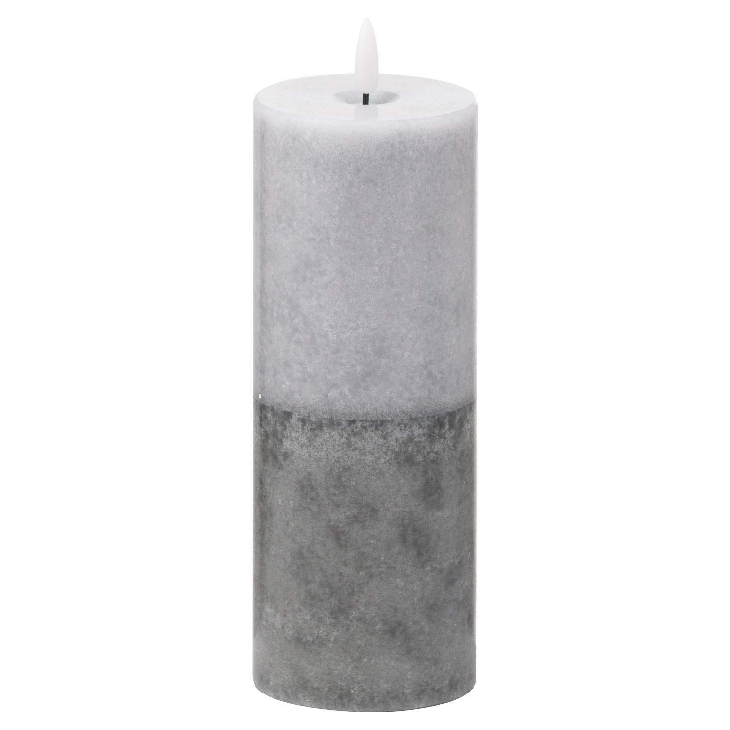 Hill 1975 Luxe Collection Natural Glow 3X8 Grey Dipped Led Candle