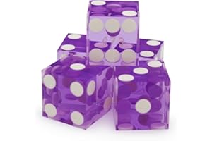 Casino Style Craps Dice Sets - 19mm Professional Grade AAA Serialized Security with Razor Edges - Purple - from CGS