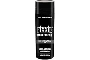 FIXXIE, FIXXIE FIXXIE Hair Fibers GREY for Thinning Hair 27.5g Bottle, Hair Fibre Concealer for Hair Loss for Men and Women, Naturally Thicker Looking Hair with Keratin Hair Fibres