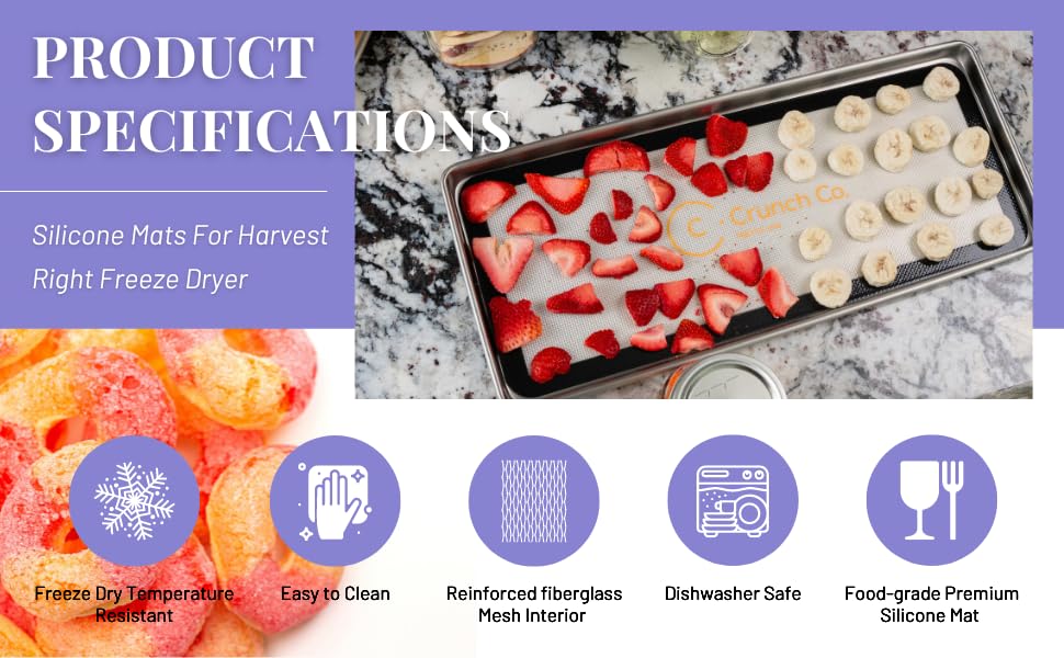 Crunch Co. Silicone Mats For Harvest Right Freeze Dryer (M Medium) 5