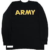 Gear Rack USGI US Military Men's APFU Long Sleeve Shirt Army Black and Gold PT Fitness Shirt