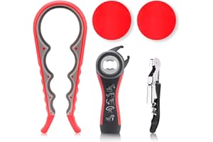 Astofli 5 Pack Jar Opener For Seniors With Arthritis, Easy Twist Lid Opener Jar Opener For Opening Jars With 2 PCS Rubber Jar Gripper, Multi Can Openers Prime For Seniors With Arthritis