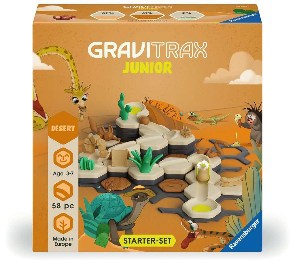 Ravensburger GraviTrax Junior Starter Set - My Desert - 58-Piece Marble Run Game - Fun and Educational Preschool Marble Structure Building - STEM-Friendly, Interactive Learning - Kids Age 3 and Older