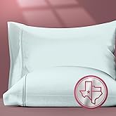 Texas Linen Co. 100% Egyptian Cotton King Size Pillow Cases Set of 2 - Luxury 800 Thread Count Cotton King Pillow Cases (Sea Foam), Silky Soft Cooling Hotel Quality Pillowcovers for Comfy Sleeping