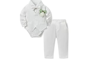 SANMIO Baby Boy Clothes Suits Infant Gentleman Outfit Collared Dress Shirt+Vest+Tie+Corsage+Pants 5Pcs Baby Suit Sets