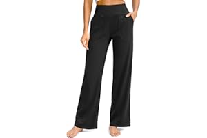 Soothfeel Wide Leg Pants for Women Petite/Regular/Tall High Waist Stretch Yoga Work Dress Lounge Sweatpants with Pockets