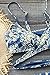 CUPSHE Women's Floral Front Cross Padding Bikini Set Beach Swimwear Medium Blue