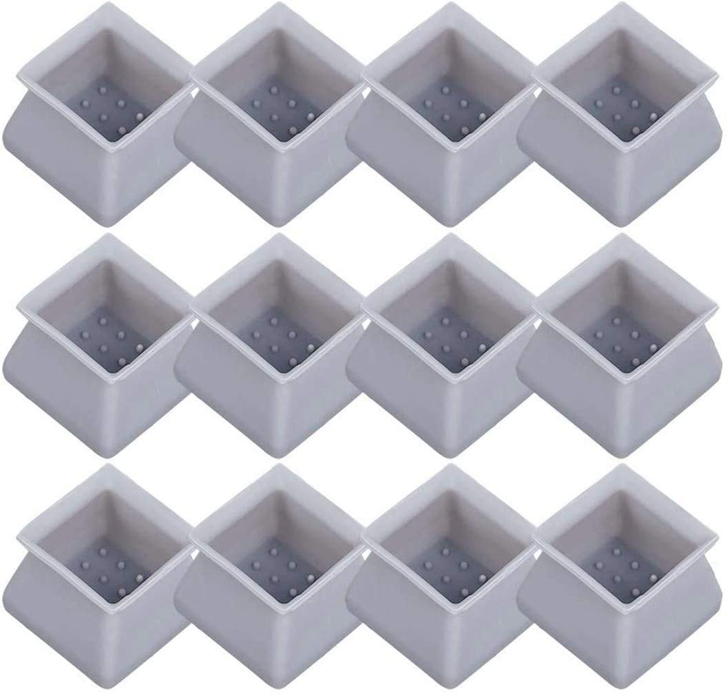 16 Pcs Silicone Chair Leg Caps Floor Protector Round Square Furniture Feet Covers