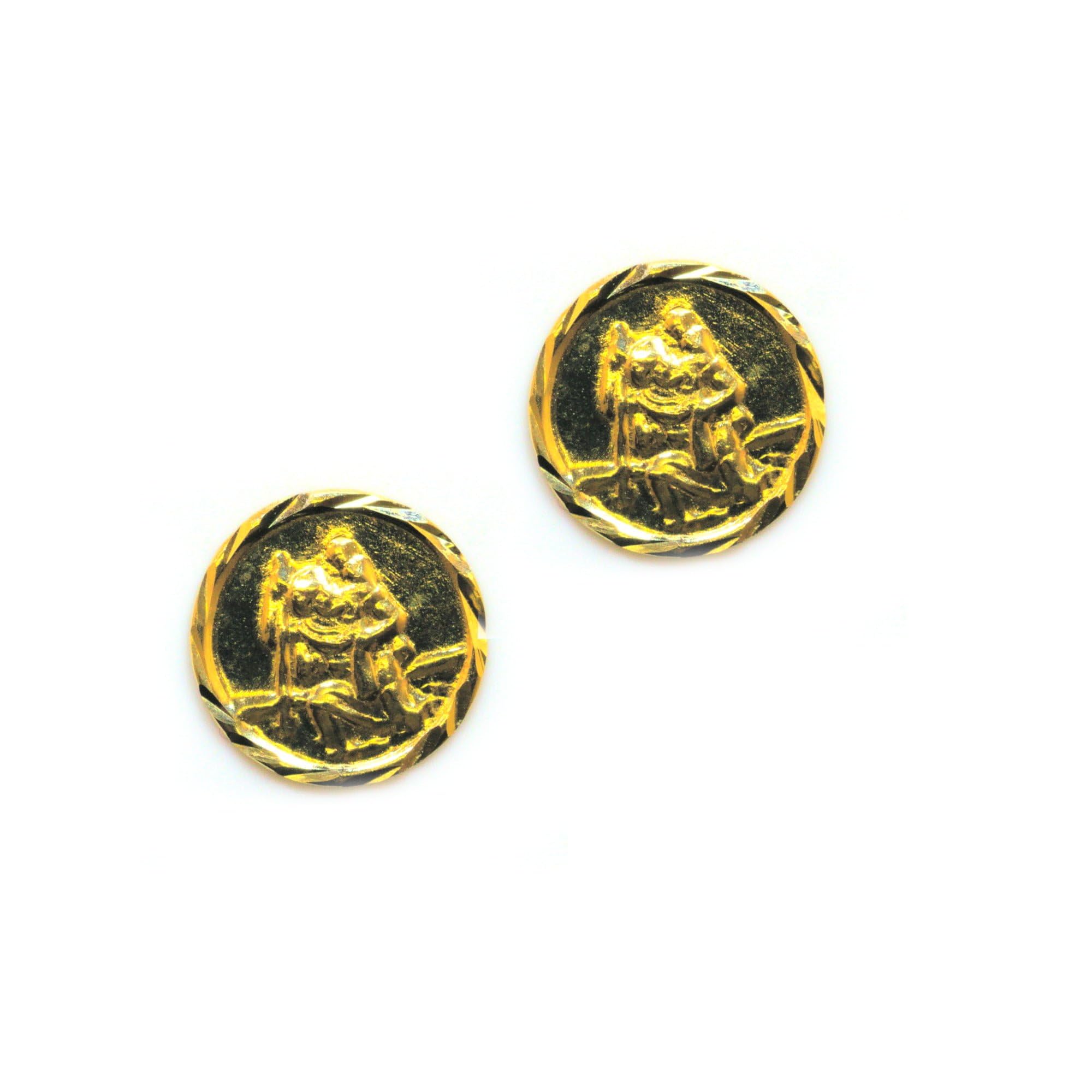 Arranview Jewellery St. Christopher earrings in 9ct yellow gold