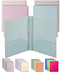 Mr. Pen Plastic Folders with Pockets and Prongs, 5