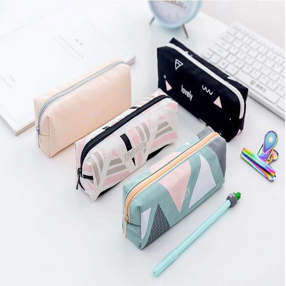 Morkia Trousses Scolaire, 2 Pièces Trousse École Papeterie Pouch,Multi-Functional Étui à Crayons Stylos, Crayons, Stylos à Gel, Marqueurs Autres Fournitures Scolaires (Noir + Blanc)