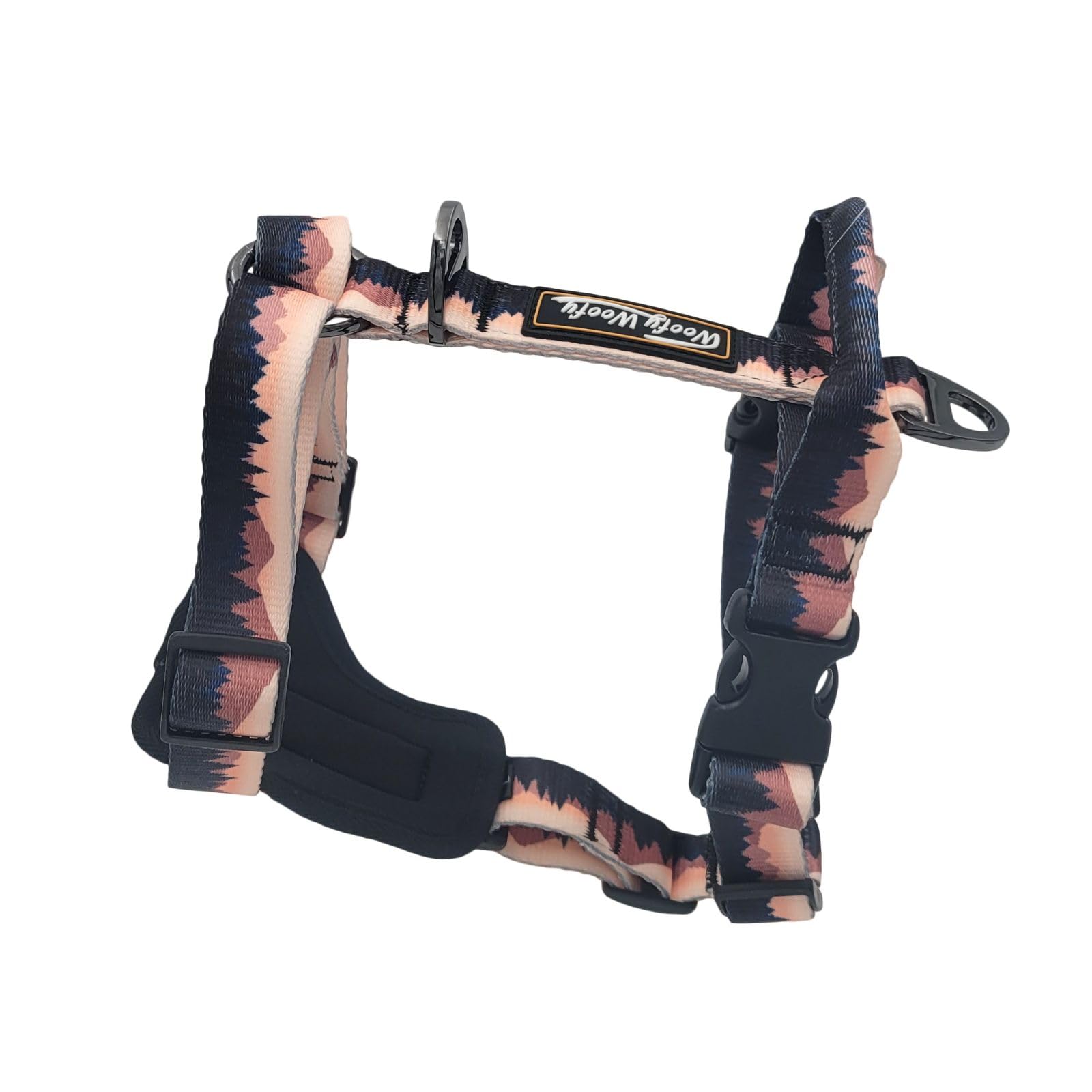 Woofy Woofy Casual H Dog Harness, No-Pull Pet Harness with 2 Leash Clips, Twilight Forest Gradient Color, Adjustable Soft Padded Dog Vest for Medium Dogs