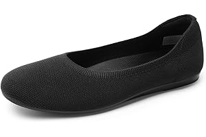 DREAM PAIRS Wide Ballet Flats Shoes for Women, Width Foldable Knit Women's Flats with Arch Support, Comfortable Shoes for Women Dressy Casual Work Office
