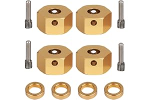INJORA RC Wheel Hex 12mm 4pcs RC Brass Hex Adapters for 1/10 RC Crawler Axial SCX10 III AXI03007 1.9 UTB AXI03004(6mm)
