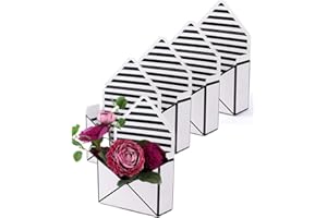 Rikyo 5 Pcs Flower Envelope Box,Folding Flower Storage Box,Waterproof Paper Boxes,Hand Bouquet Flower Gift Box for Wedding Engagement Valentines Day Birthday Graduation Party Decor(White)