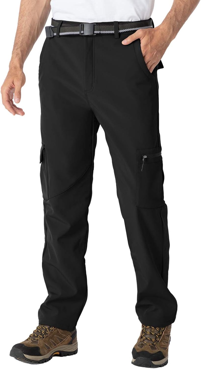 Rdruko Men's Snow Ski Outdoor Waterproof Windproof Hiking Snowboard Fleece Cargo Work Pants 6 Pockets: Clothing