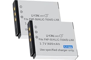 NP-50 KLIC-7004 NP-50/NP-50A Optio A36 D-LI122 D-LI68 Replacement Battery(2 Pack) Compatible with FinePix F770EXR[37V 1400mAh