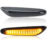 JSKAPA LED Side Marker Turn Signal Lights Compatible with BMW E84 E81 E82 E87 E88 E90 E91 E92 E93 E46 E53 X3 Smoke Lens Blinker Side Marker Lamps 1Pair