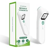 Greetmed No Touch Forehead Digital Thermometer for Adults, Kids with Fever Alarm, 1s Instant Reading Large LCD Display, Multi-Mode Object Temperature (Batteries Included)