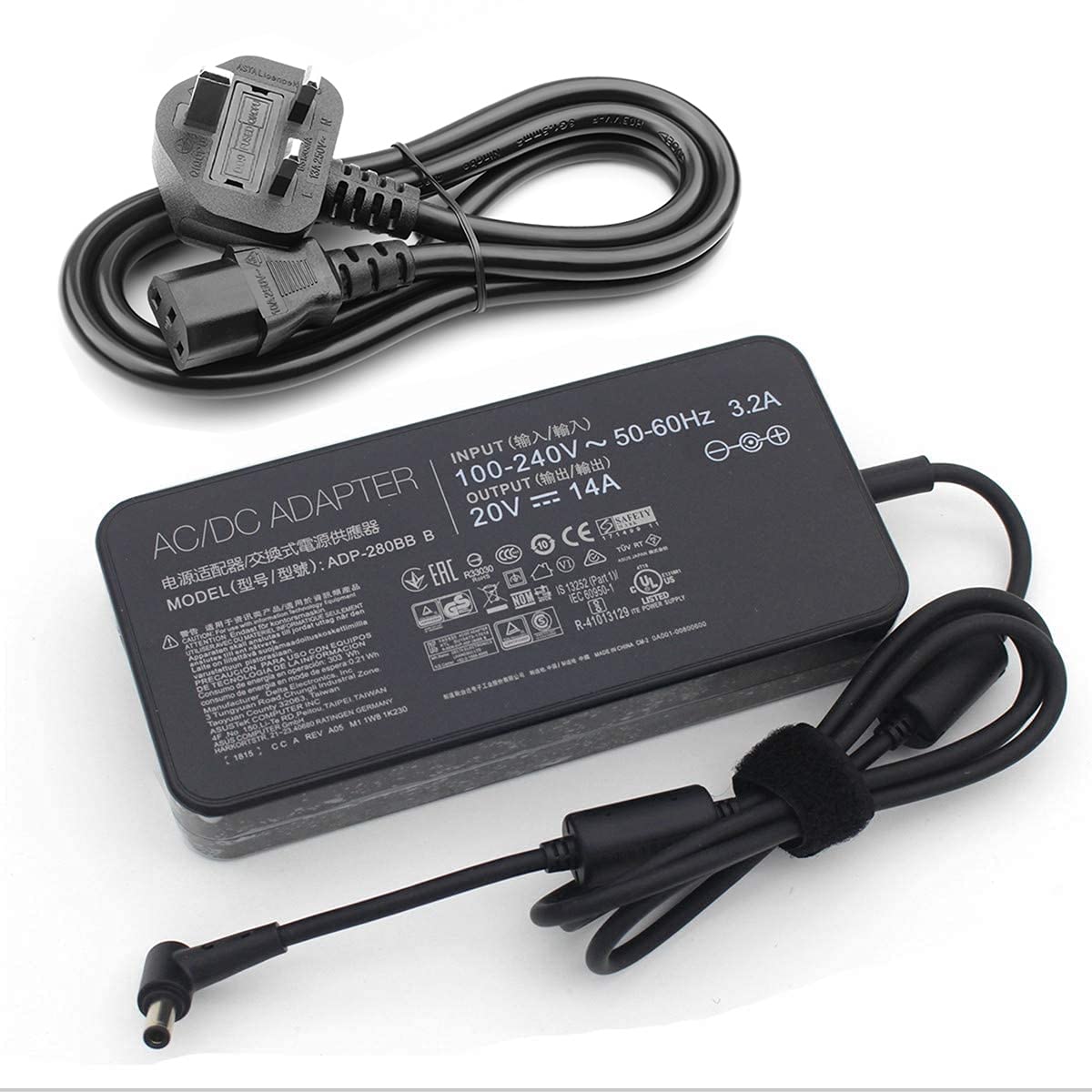 20V 14A 280W ADP-280BB B AC Adapter Charger Compatible for ASUS ROG Strix Scar 17 G732 G732LWS-HG059T G732LW-HG056T G732LV-EV051T G732LXS-HG059T Gaming Laptop