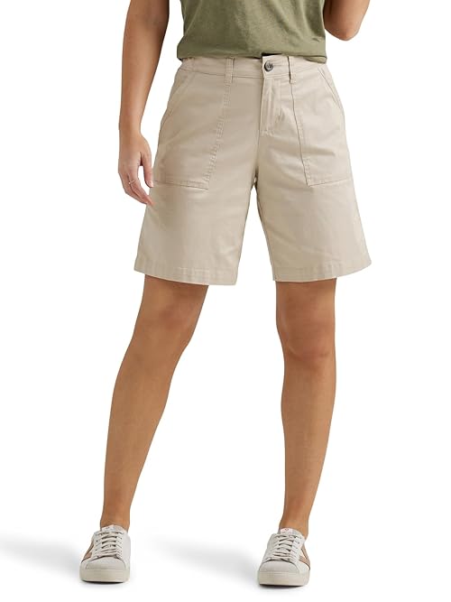 Lee Women's Ultra Lux Comfort with Flex-to-Go Utility Bermuda Short Greige 4