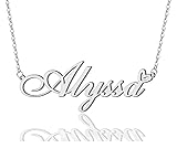 Alyssa Heart Name Necklace Silver Stainless Steel