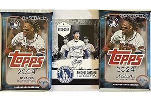 New 2024 Topps Baseball Factory Sealed Packs (TWO PACKS - 24 Cards) - Plus Custom Novelty Shohei Ohtani Card Shown