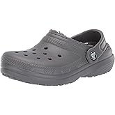 Crocs Kids' Classic Lined Clog | Kids' Slippers, Slate Grey/Smoke, 4 Toddler