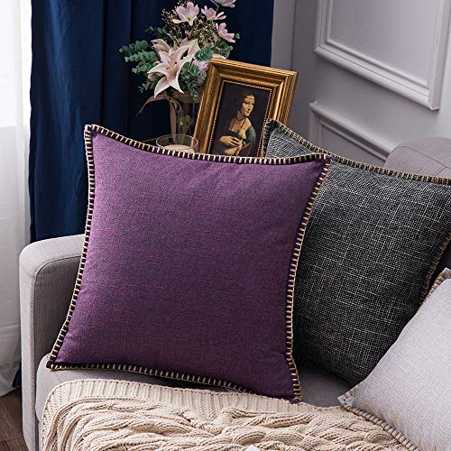 4 MIULEE+Decorative+Farmhouse+Trimmed+Pillowcases