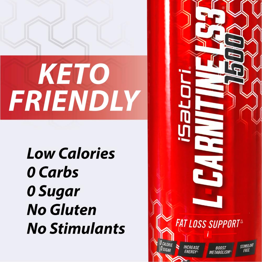iSatori L-Carnitine LS3 1500, Triple-Blend Liquid L Carnitine Supplement, with Acetyl & Tartrate, Stimulant Free, Low Calories, Sugar & Gluten Free, Keto-Friendly, Mixed Berry Flavor (32 Servings)