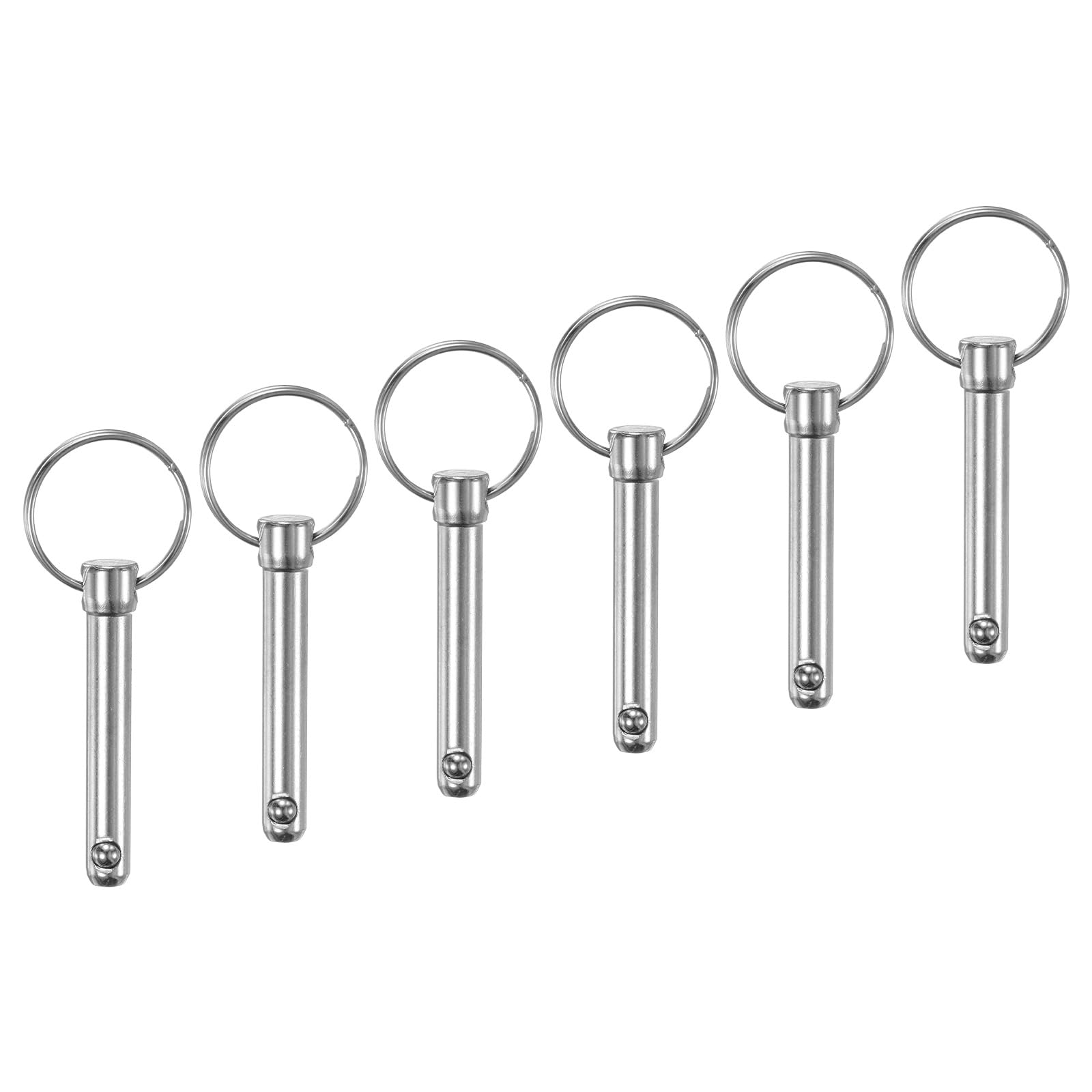 M METERXITY 6-Pack Quick Release Pins, 5/16" [8mm] Diameter, 1.34" [34mm] Usage Length Bimini Top Pin for Shipbuilding/Boat/Trailer, 1.77" [45mm] Total Length Carbon Steel Hardware Pins