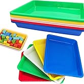 10 Pcs Plastic Art Trays,Multicolor Activity Tray Organizer Serving Tray for Crafts,DIY Projects,Painting,Beads,Organizing Supply