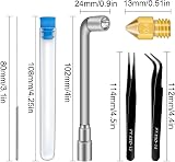 Hakkin 20x 0.4mm MK8 3D Printer Nozzles M6, 10 Needles, 2 Tweezers, 1 Spanner view 2