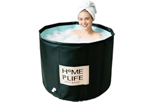 UINERAGI Portable Bath Tub for Adults - Large 88 Gal Foldable Soaking Bathtub for Hot SPA and Ice Bath, Ideal for Fast Muscle Recovery, Cold Water Therapy - No Installation (Ice/Hot Universal)