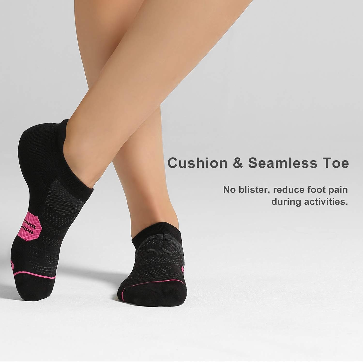 CelerSport 6 Pack Women's Ankle Running Socks Cushioned Low Cut Tab Athletic Socks: Clothing