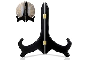 RETAIL RESOURCE Guffman 12 Inch Wooden Display Stand - Black Wood Plate Stand Frame - Decorative Plate Holders Stands for Display Pictures, Cookbooks, Home, Birthday, Party, Table Easel Display