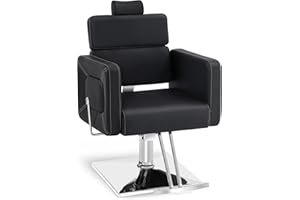 BarberPub Classic Hydraulic Reclining Barber Chair Salon Styling Beauty Spa Chair 2065 (Black)