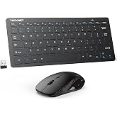 TECKNET Wireless Keyboard and Mouse Combo, 2.4G Mini Cordless Computer Keyboard and Mouse Set, Silent Adjustable 1600 DPI, Quiet Click, Lag-Free for Computer, Laptop, PC, Windows, Mac, Chrome OS