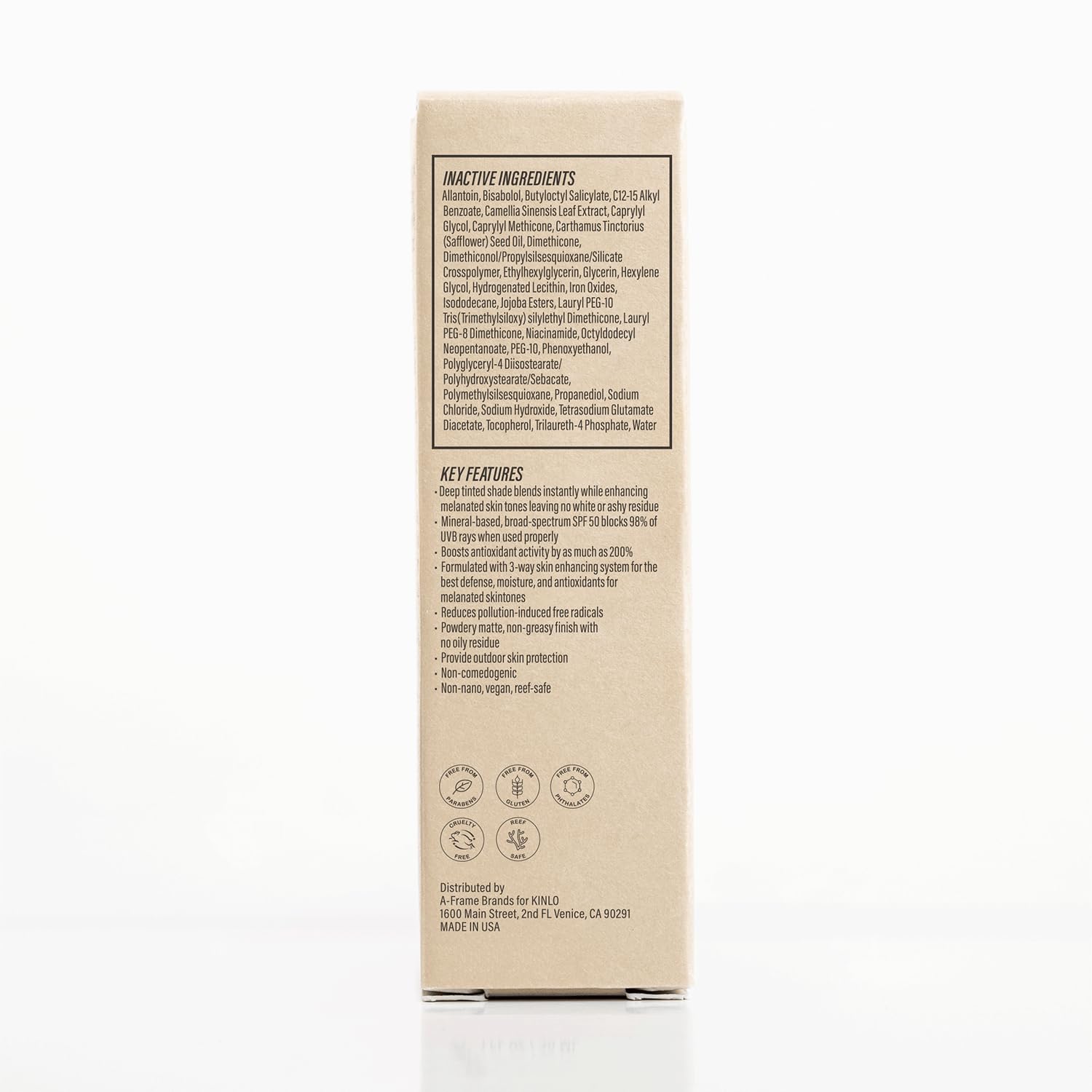 KINLO Golden Rays Sunscreen SPF 50 (Medium) Tinted Sunscreen for Face with SPF 50, Mineral Sunscreen with Zinc Oxide | Black Owned Skincare
