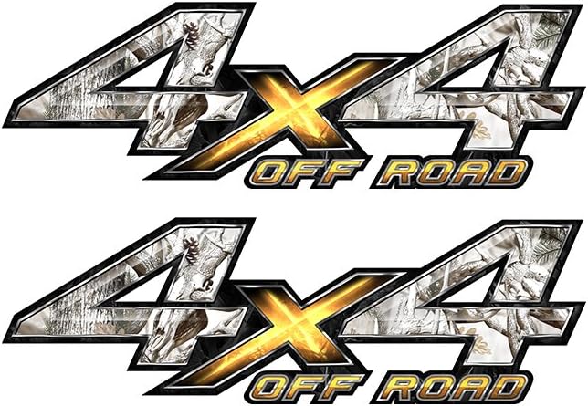 Speed Demon Hot Rod Shop4x4 Off Road Camo Decals - Snowy Buck Camouflage 4WD Truck Stickers Set of 2