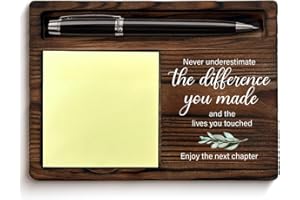 QODMGD Retirement Gifts for Men Women, Retired Leaving Farewell Goodbye Gifts for Coworker Boss Leader Teacher, Never Underestimate The Difference You Made Sticky Note Holder for Desk