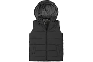 SUNDAY ROSE Boys Girls Hooded Puffer Vest Lightweight Sleeveless Quilted Waistcoat Outerwear
