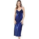 CurveBay Victorian Silk Nightgown Women Girls Long Sleeveless Satin Princess Lingerie